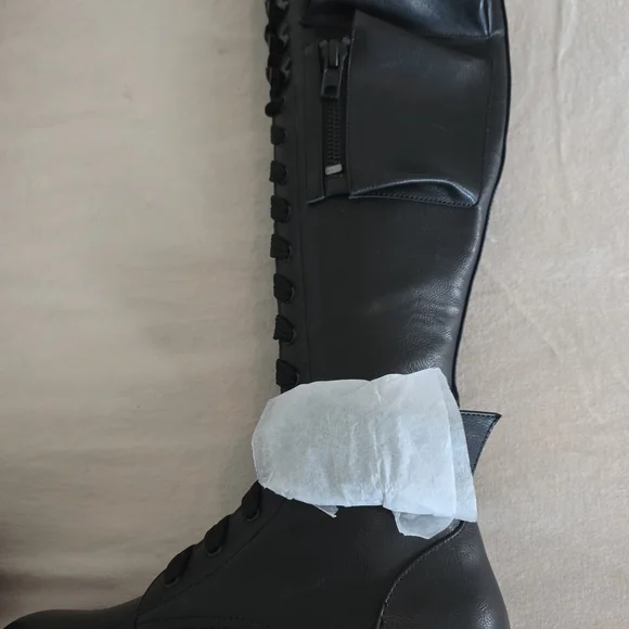 Dolls Kill Black Combat Boots with Pockets - Picture 9 of 12